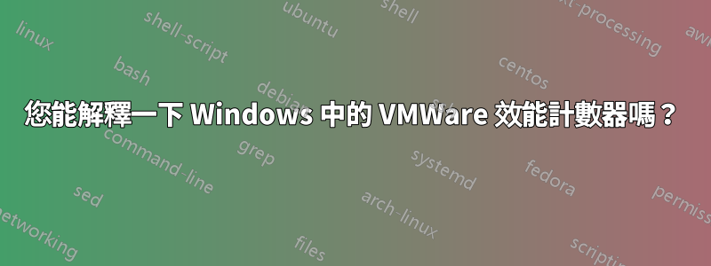 您能解釋一下 Windows 中的 VMWare 效能計數器嗎？