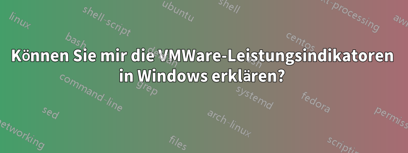Können Sie mir die VMWare-Leistungsindikatoren in Windows erklären?