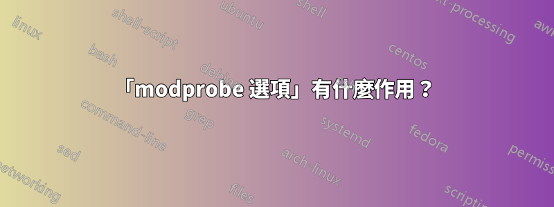 「modprobe 選項」有什麼作用?