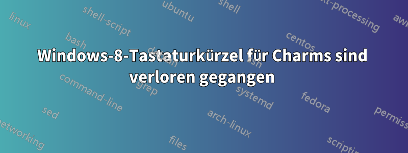 Windows-8-Tastaturkürzel für Charms sind verloren gegangen