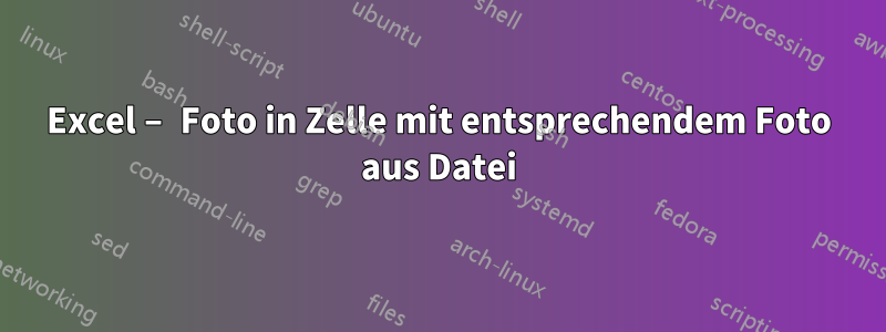 Excel – Foto in Zelle mit entsprechendem Foto aus Datei