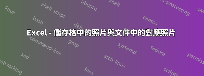 Excel - 儲存格中的照片與文件中的對應照片