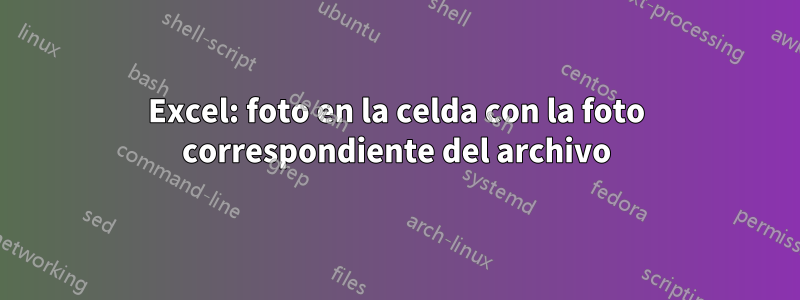 Excel: foto en la celda con la foto correspondiente del archivo