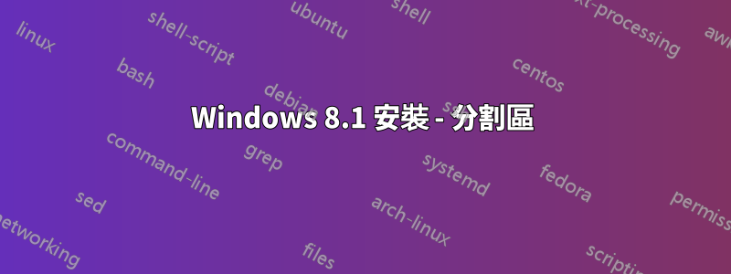 Windows 8.1 安裝 - 分割區