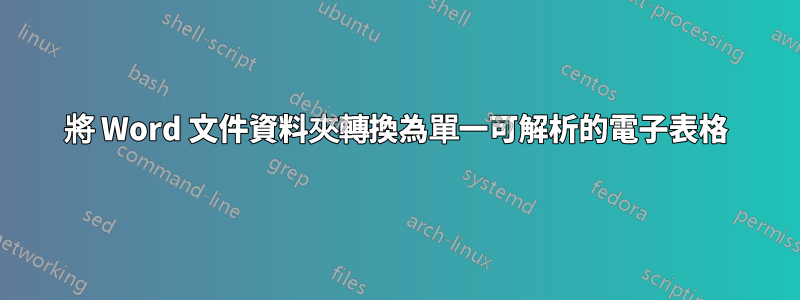 將 Word 文件資料夾轉換為單一可解析的電子表格