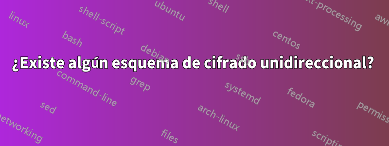 ¿Existe algún esquema de cifrado unidireccional?