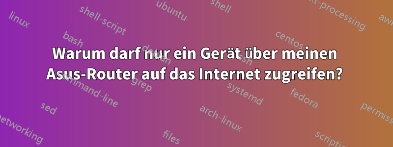 Warum darf nur ein Gerät über meinen Asus-Router auf das Internet zugreifen?