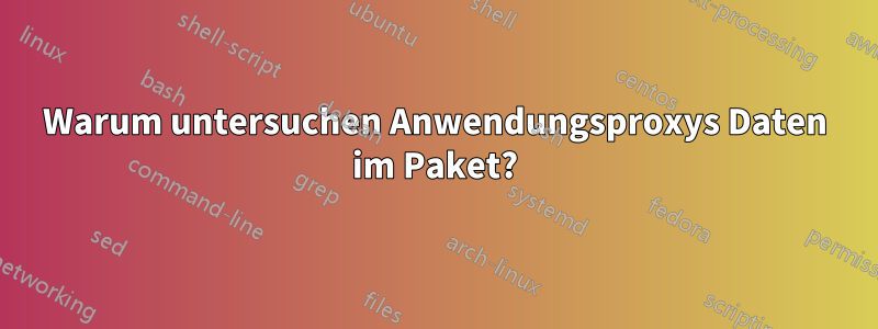 Warum untersuchen Anwendungsproxys Daten im Paket?