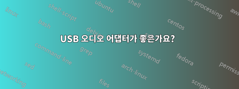 USB 오디오 어댑터가 좋은가요? 
