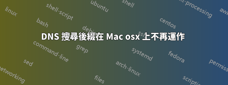 DNS 搜尋後綴在 Mac osx 上不再運作