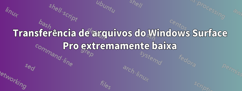 Transferência de arquivos do Windows Surface Pro extremamente baixa