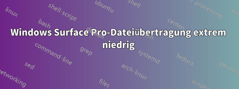 Windows Surface Pro-Dateiübertragung extrem niedrig