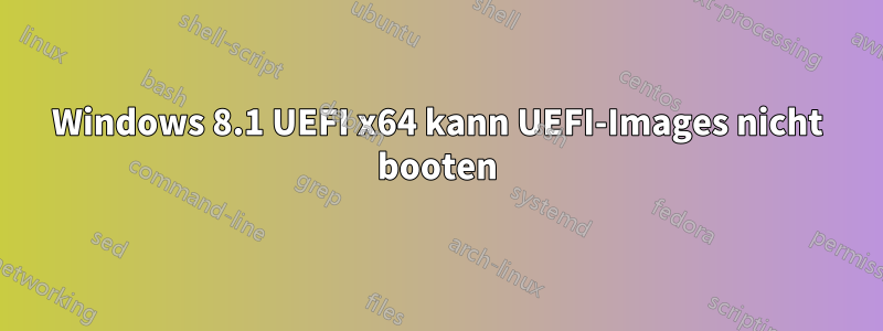 Windows 8.1 UEFI x64 kann UEFI-Images nicht booten