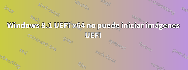 Windows 8.1 UEFI x64 no puede iniciar imágenes UEFI