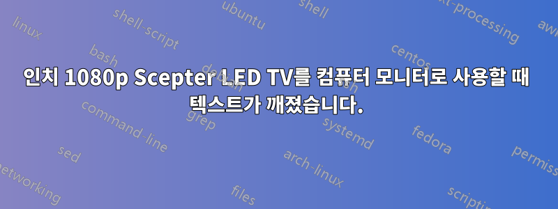 32인치 1080p Scepter LED TV를 컴퓨터 모니터로 사용할 때 텍스트가 깨졌습니다.