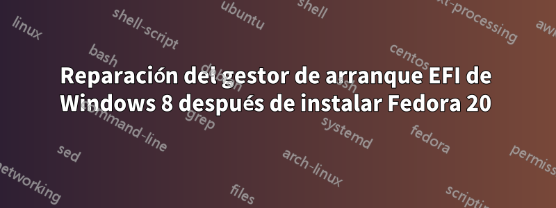 Reparación del gestor de arranque EFI de Windows 8 después de instalar Fedora 20