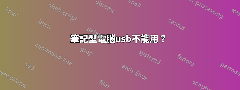 筆記型電腦usb不能用？