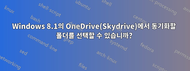 Windows 8.1의 OneDrive(Skydrive)에서 동기화할 폴더를 선택할 수 있습니까?