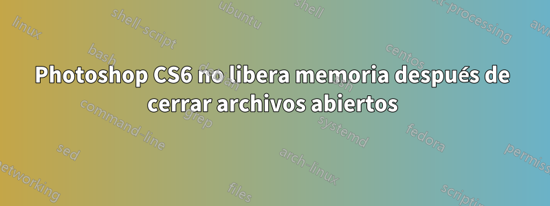 Photoshop CS6 no libera memoria después de cerrar archivos abiertos