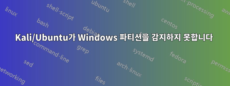 Kali/Ubuntu가 Windows 파티션을 감지하지 못합니다