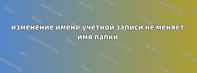 изменение имени учетной записи не меняет имя папки