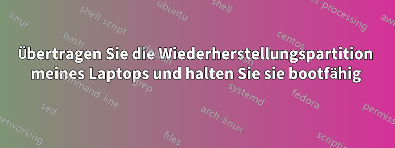 Übertragen Sie die Wiederherstellungspartition meines Laptops und halten Sie sie bootfähig