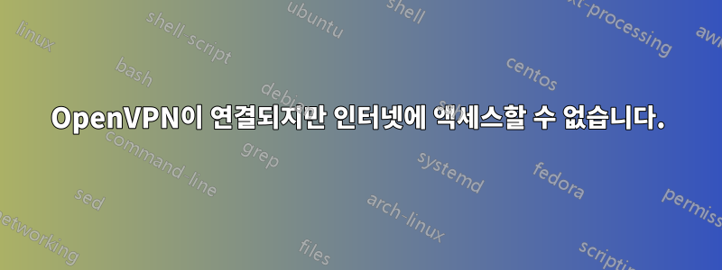 OpenVPN이 연결되지만 인터넷에 액세스할 수 없습니다.