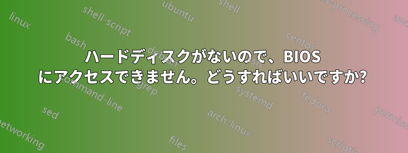 ハードディスクがないので、BIOS にアクセスできません。どうすればいいですか?