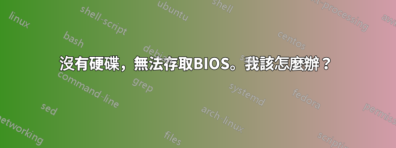 沒有硬碟，無法存取BIOS。我該怎麼辦？