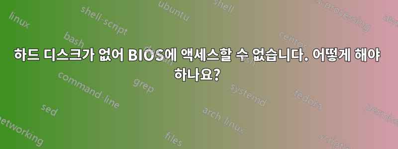 하드 디스크가 없어 BIOS에 액세스할 수 없습니다. 어떻게 해야 하나요?