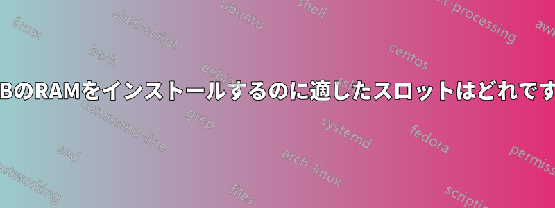 2x8GBのRAMをインストールするのに適したスロットはどれですか?