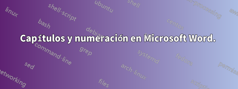 Capítulos y numeración en Microsoft Word.