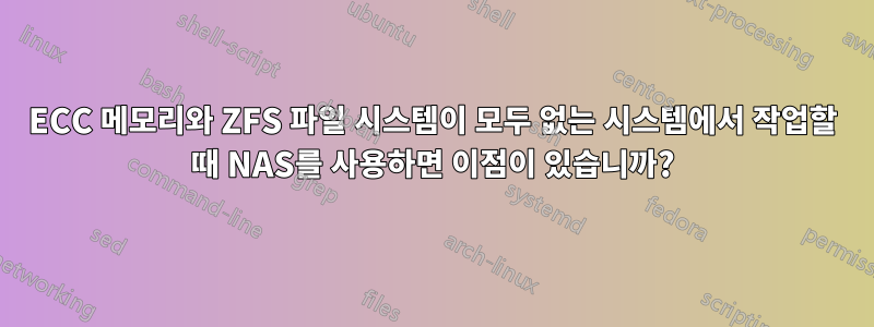 ECC 메모리와 ZFS 파일 시스템이 모두 없는 시스템에서 작업할 때 NAS를 사용하면 이점이 있습니까?