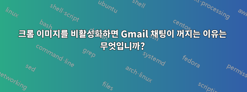 크롬 이미지를 비활성화하면 Gmail 채팅이 꺼지는 이유는 무엇입니까?