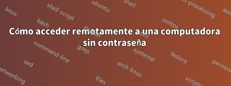 Cómo acceder remotamente a una computadora sin contraseña