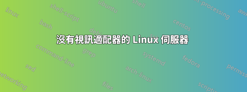 沒有視訊適配器的 Linux 伺服器