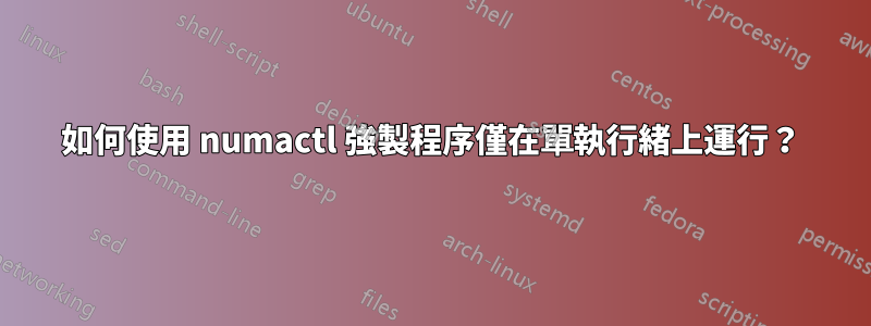 如何使用 numactl 強製程序僅在單執行緒上運行？