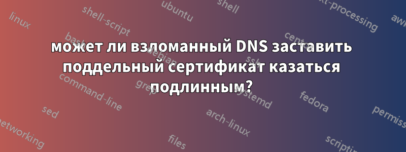 может ли взломанный DNS заставить поддельный сертификат казаться подлинным?