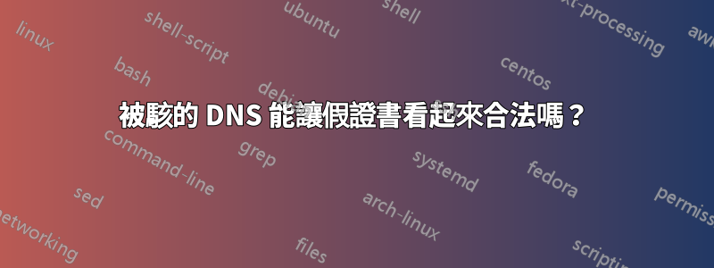 被駭的 DNS 能讓假證書看起來合法嗎？