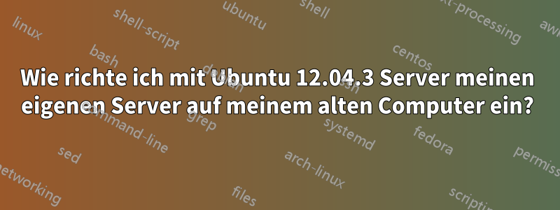 Wie richte ich mit Ubuntu 12.04.3 Server meinen eigenen Server auf meinem alten Computer ein?