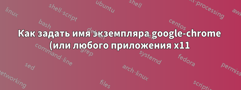 Как задать имя экземпляра google-chrome (или любого приложения x11)