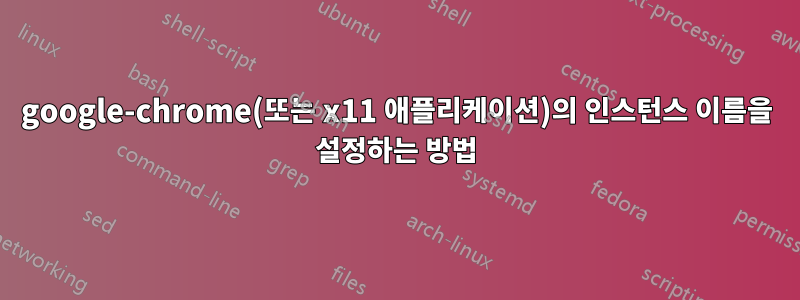 google-chrome(또는 x11 애플리케이션)의 인스턴스 이름을 설정하는 방법