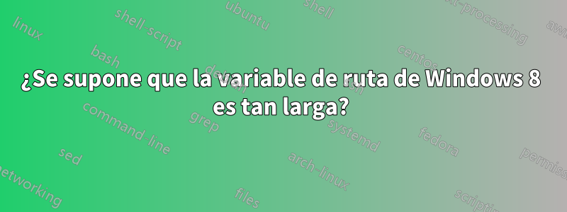 ¿Se supone que la variable de ruta de Windows 8 es tan larga?