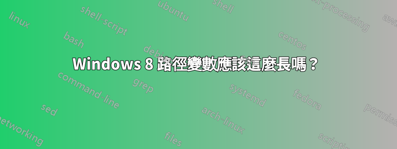 Windows 8 路徑變數應該這麼長嗎？