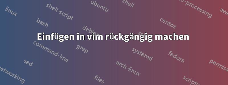 Einfügen in vim rückgängig machen