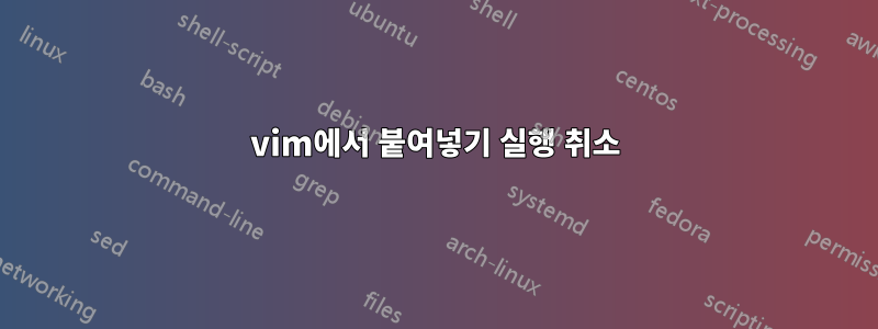 vim에서 붙여넣기 실행 취소