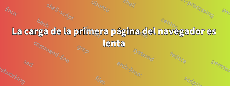 La carga de la primera página del navegador es lenta
