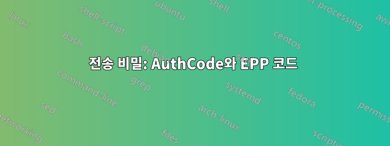 전송 비밀: AuthCode와 EPP 코드