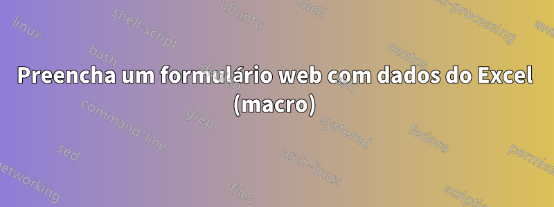 Preencha um formulário web com dados do Excel (macro)