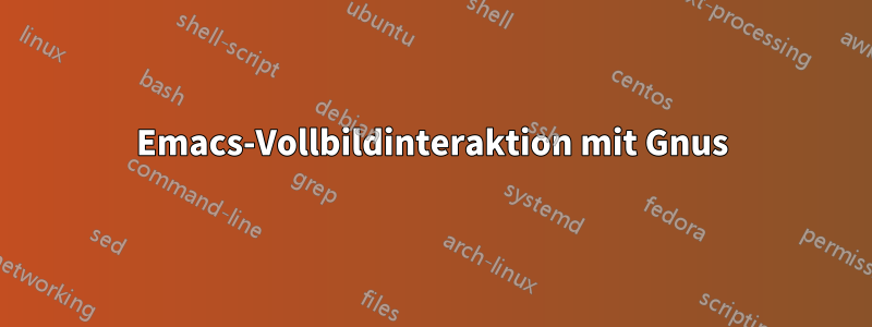 Emacs-Vollbildinteraktion mit Gnus